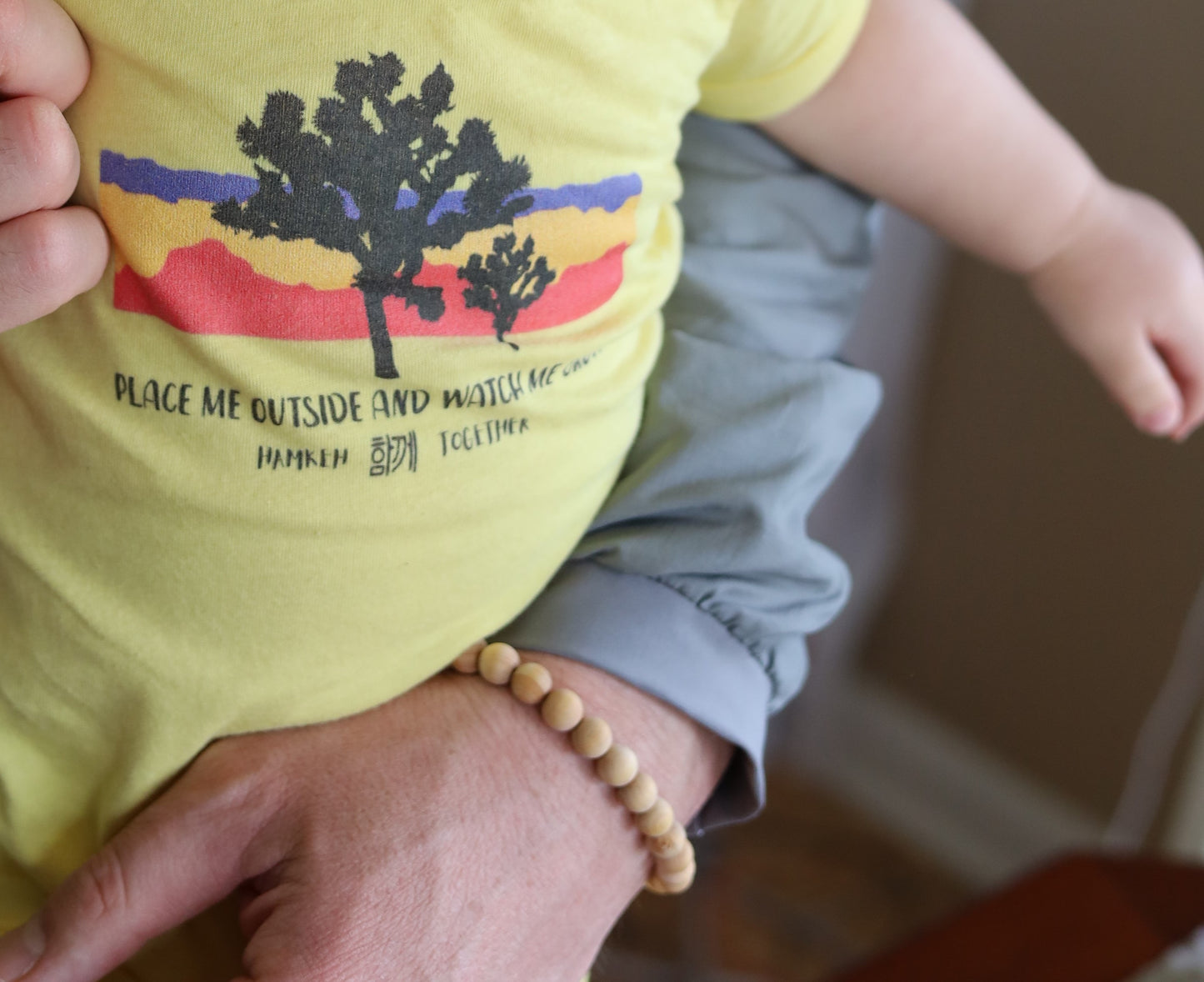 The Spotlight Project "Work Hard Play Hard" Natural Wood Collaboration Bracelet