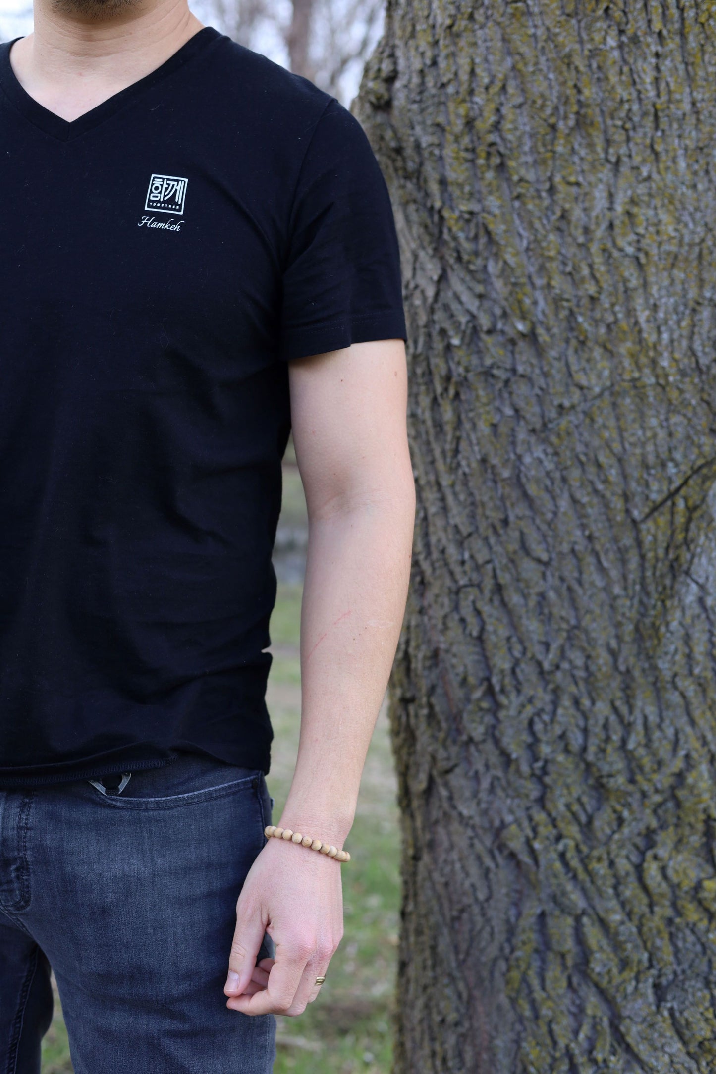 The Spotlight Project "Work Hard Play Hard" Natural Wood Collaboration Bracelet