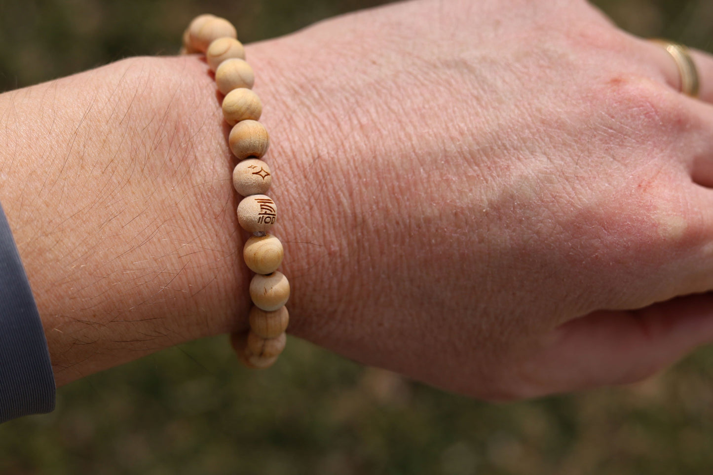 The Spotlight Project "Work Hard Play Hard" Natural Wood Collaboration Bracelet